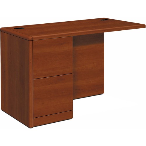 HON 10700 H10712L Return - 29.5" Height x 48" Width x 24" Depth - 2 x File Drawer(s)Left Side - Waterfall Edge - Finish: Cognac