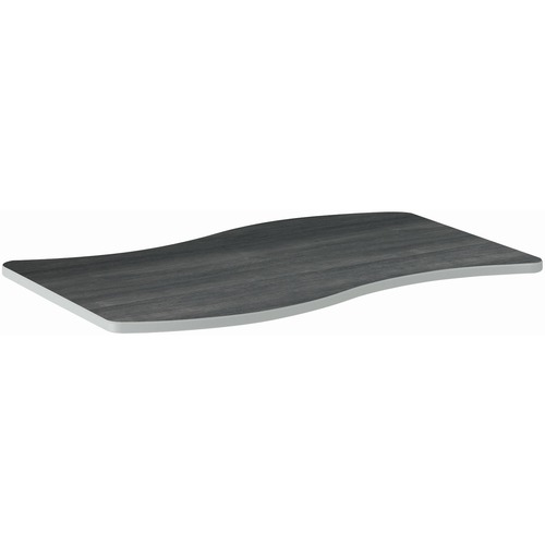 HON Build Series Ribbon Shape Tabletop - Ribbon Top - 6 Seating Capacity x 54" Width x 30" Depth - Sterling Ash