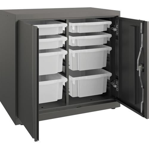 HON Flagship HFMSC182830RWB Storage Cabinet - 30" x 28" - Lockable, Leveling Glide, Removable Lock, Key Lock, Modular - Charcoal - Charcoal