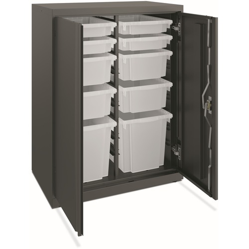 HON Flagship HFMSC183930RWB Storage Cabinet - 30" x 39" - Lockable, Leveling Glide, Removable Lock, Key Lock, Modular - Charcoal - Charcoal