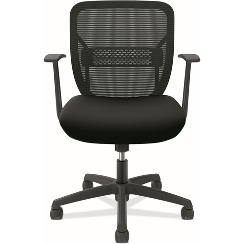 HON Gateway Chair - Fabric Seat - Black Mesh Back - Black Frame - Black - Armrest