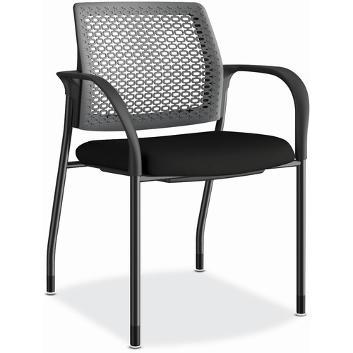HON Ignition Chair - Black Fabric Seat - Charcoal Back - Black Steel Frame - Black - Armrest - 1 Each