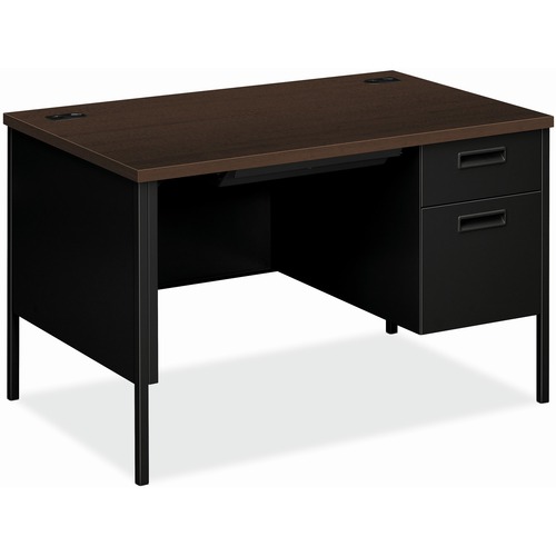 HON Metro Classic HP3251R Pedestal Desk - 48" x 30"29.5" - 5 x Box, File Drawer(s)Right Side - Square Edge - Finish: Black