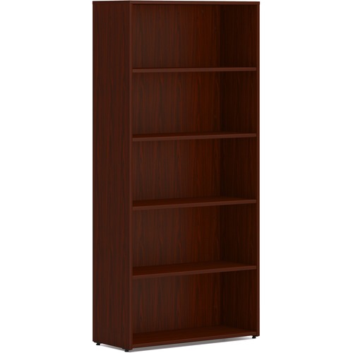 HON Mod HLPLBC3013B5 Book Case - 30" x 13"65" - 5 Shelve(s) - 3 Adjustable Shelf(ves) - Finish: Mahogany - Adjustable Shelf, Durable, Laminated, Scratch Resistant, Spill Resistant, Stain Resistant