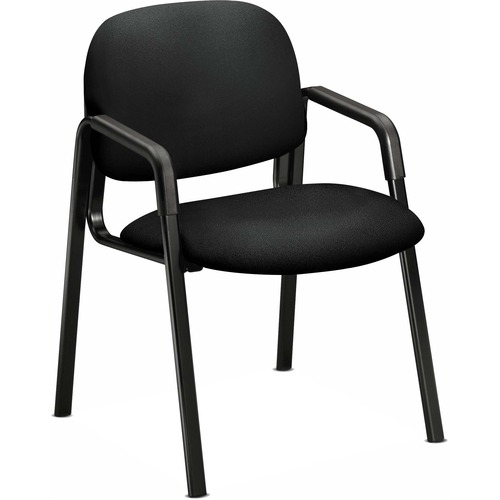 HON Solutions Seating 4000 Chair - Black Seat - Black Fabric Back - Black Frame - Black - Armrest