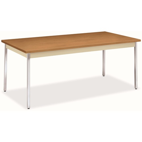 HON HUTM3672 Utility Table - Chrome Base - 4 Seating Capacity - 29" Height x 72" Width x 36" Depth - Harvest, Putty