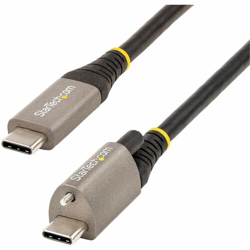 StarTech.com 3ft 1m Top Single Screw Locking USB C Cable 10Gbps, USB 3.1/3.2 Gen 2 Type-C Cable, 5A/100W PD, DP Alt Mode, USB-C to C Cord - 3.3ft/1m USB-C to C Top Screw Locking cable; USB 3.1 Gen 2/10Gbps; up to 100W (5A) PD 3.0; DP 1.4 Alt mode; 8K 30Hz