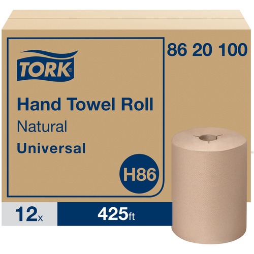 TORK Paper Hand Towel Roll Natural H86 - 1 Ply - 6.20" (157.48 mm) Roll Diameter - 1.93" (49.02 mm) Core - Natural - Paper, Fiber - 12 Roll