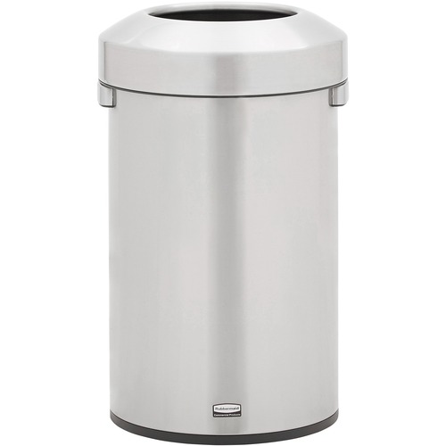 Rubbermaid Commercial Refine Waste Container - 16 gal Capacity - Round - Ergonomic Handle, Non-skid, Fingerprint Resistant, Durable - 26.3" Height x 15.9" Width - Metal - Stainless Steel - 1 Each