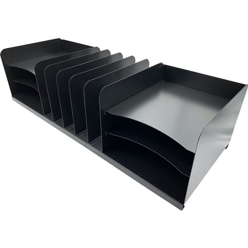 Huron Vertical/Horizontal Combo Desk Organizer - 11 Compartment(s) - Horizontal/Vertical - 8" Height x 30" Width x 11" Depth - Durable - Black - Steel - 1 Each