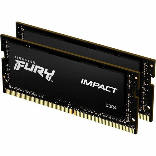 HyperX FURY Impact 64GB (2 x 32GB) DDR4 SDRAM Memory Kit - For Notebook - 64 GB (2 x 32GB) - DDR4-3200/PC4-25600 DDR4 SDRAM - 3200 MHz - CL20 - 1.20 V - 260-pin - SoDIMM - Lifetime Warranty