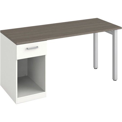 Offices To Go Ionic Desk - 60" x 24" x 29" - 1 Drawer(s) - Single Pedestal - Finish: Absolute Acajou