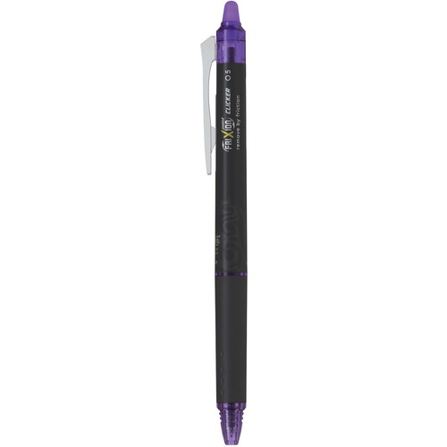 FriXion Clicker Gel Pen - 0.5 mm Pen Point Size - Refillable - Retractable - Purple Gel-based Ink - 12 / Box