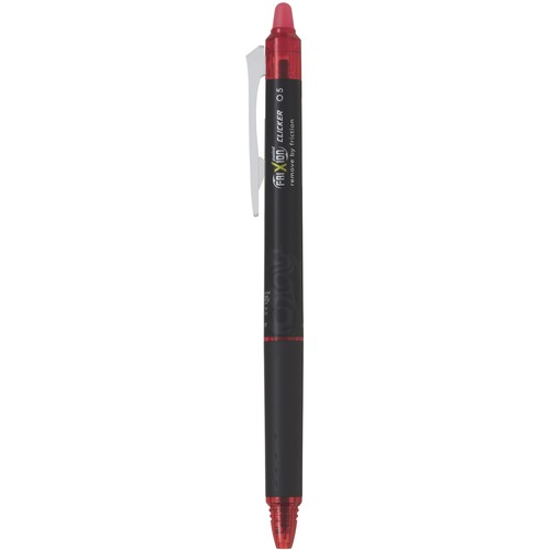 FriXion Clicker Gel Pen - 0.5 mm Pen Point Size - Refillable - Retractable - Red Gel-based Ink - 12 / Box