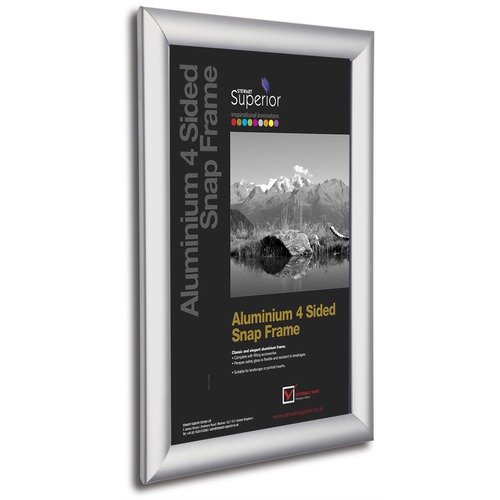 Seco Sign Holder - 11" (279.40 mm) Width x 14" (355.60 mm) Height - Rectangular Shape - Silver