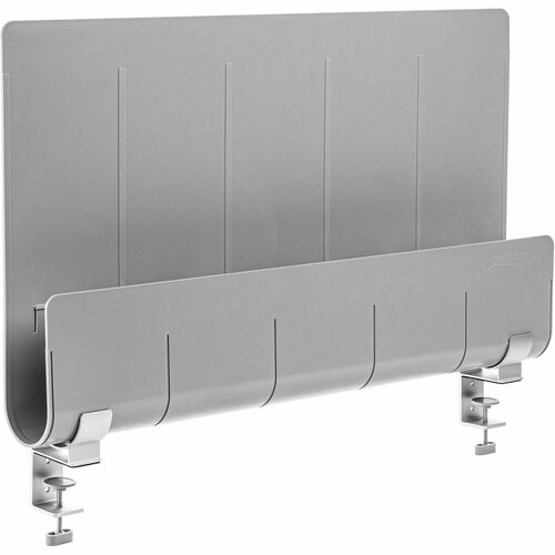 Deflecto Standing Desk Privacy Panel Organizer - 16.4" Height x 24" Width x 2.7" Depth - Gray - Acrylonitrile Butadiene Styrene (ABS) - 1 Each