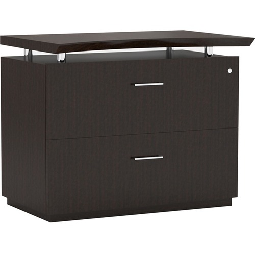 Safco Sterling Textured Design Desking Unit - 36" x 23"29.5" , 1.1" Surface, 16"9" Drawer, 34.8" x 16.7"22.2" Base - 2 x File Drawer(s)Left/Right Side - Material: Laminate, Medium Density Fiberboard (MDF) - Finish: Textured Mocha