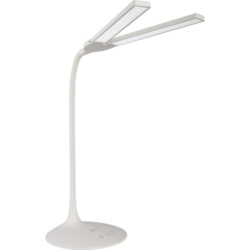 OttLite Pivot LED Desk Lamp - 26" Height - LED Bulb - Flexible Neck, Adjustable Height, Dimmable, Auto Shut-off, Adjustable Shade, Automatic Off Timer, Touch-activated, Adjustable Brightness, ClearSun LED, Energy Saving - Desk Mountable - White - for Desk