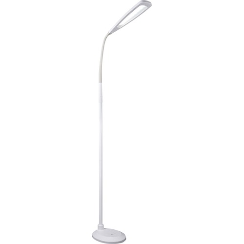 OttLite Flex LED Floor Lamp - 71" Height - LED Bulb - Flexible Neck, Touch Sensitive Control Panel, Adjustable Brightness, Adjustable Brightness - 700 lm Lumens - Rubber - Floor-mountable - White