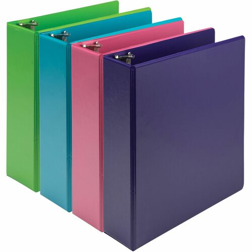 Samsill Earthchoice Durable View Binder - 3" Binder Capacity - Letter - 8 1/2" x 11" Sheet Size - 550 Sheet Capacity - 3" Ring - 3 x Round Ring Fastener(s) - 2 Internal Pocket(s) - Chipboard - Assorted - Recycled - Bio-based, Durable, Clear Overlay, Flexi