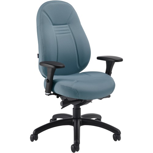 Global OBUSforme Comfort Medium Back Multi-Tilter Chair - Mid Back - Shadow - Terrace Fabric - Armrest - 1 Each