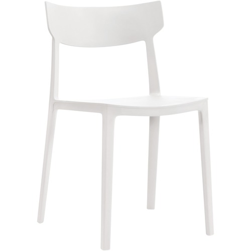 Offices To Go Kylie Stacking Chair Plastic White - Four-legged Base - White - Plastic - 1 Each