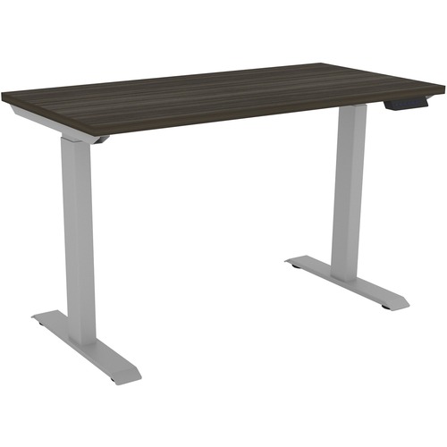 HDL Utility Table - Rectangle Top - Silver Two Leg Base - 2 Legs - 48" Table Top Width x 24" Table Top Depth - 46.5" Height - Assembly Required - Gray Dusk