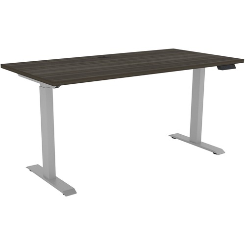 HDL Utility Table - Rectangle Top - Silver Two Leg Base - 2 Legs - 60" Table Top Width x 30" Table Top Depth x 1" Table Top Thickness - 28.5" Height - Assembly Required - Gray Dusk