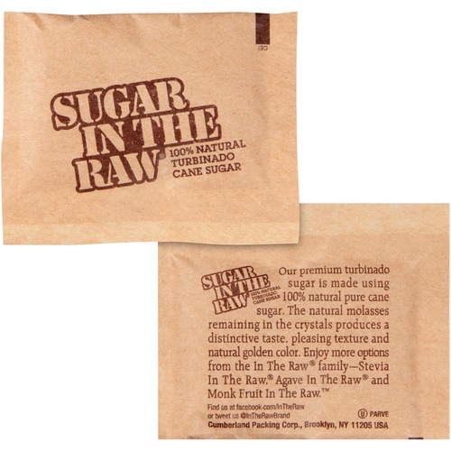 Sugar In The Raw Natural Turbinado Cane Sugar Packets - Molasses Flavor - Natural Sweetener - 200/Box