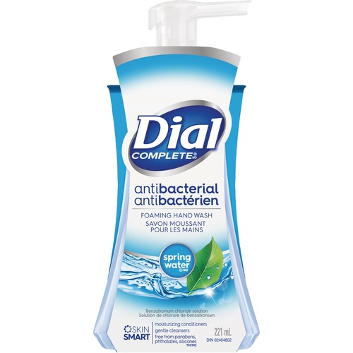 Dial Spring Water Antibacterial Foaming Hand Soap - Spring Water Scent - 221 mL - Dirt Remover, Bacteria Remover - Hand, Skin, Body - Paraben-free, Phthalate-free, Silicone-free
