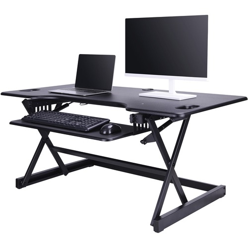Rocelco DADR-46 - Sit Stand Desk Riser - 20.41 kg Load Capacity - 46" (1168.40 mm) Width x 23" (584.20 mm) Depth - Black