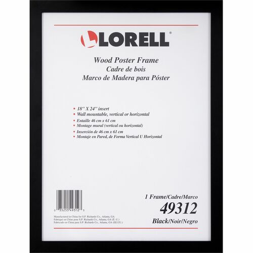 Lorell Wide Frame - 18" Frame Size - Rectangle - Horizontal, Vertical - 1 Each - Black