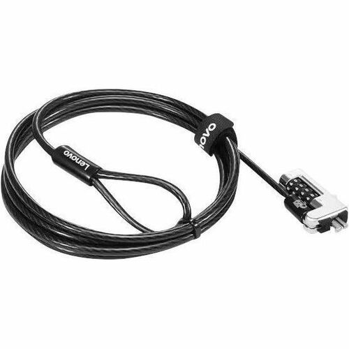 Lenovo MicroSaver Cable Lock - Resettable - 4-digit - Black - 5.91 ft - For Monitor, Notebook, Desktop Computer, Docking Station