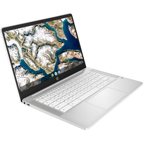 HP Chromebook 14a-na1000 14a-na0122od 14" Chromebook - HD - Intel Pentium Silver N5030 - 4 GB - 64 GB Flash Memory - Ceramic White, Natural Silver - Intel Chip - 1366 x 768 - ChromeOS - Intel UHD Graphics 605 - Front Camera/Webcam - 14 Hours Battery Run T