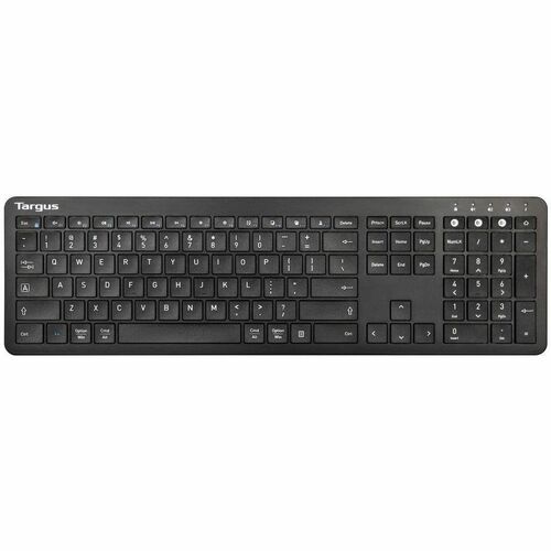 Targus Full-Size Multi-Device Bluetooth Antimicrobial Keyboard - Wireless Connectivity - Bluetooth - 104 Key - PC, Mac - AAA Battery Size Supported - Black