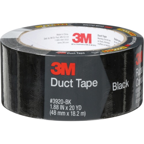 3M Duct Tape - 19.9 yd (18.2 m) Length x 1.89" (48 mm) Width - Black