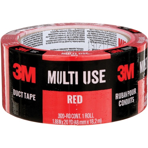 3M Duct Tape - 19.9 yd (18.2 m) Length x 1.89" (48 mm) Width - Red - Duct Tapes - MMM3920RD6C