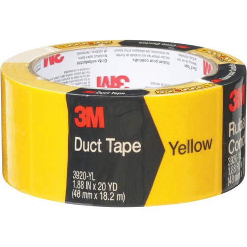 3M Duct Tape - 19.9 yd (18.2 m) Length x 1.89" (48 mm) Width - Yellow - Duct Tapes - MMM3920YL6C