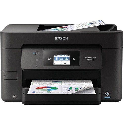 Epson WorkForce Pro EC-4020 Wireless Inkjet Multifunction Printer - Color - Copier/Fax/Printer/Scanner - 4800 x 1200 dpi Print - Automatic Duplex Print - 250 sheets Input - Color Scanner - Color Fax - Wireless LAN - Wi-Fi Direct - USB - For Plain Paper Pr