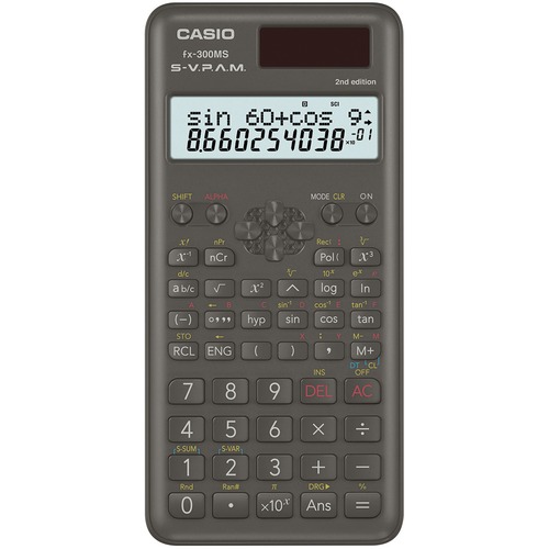 Casio FX300MS PlusII Scientific Calculator - 240 Functions - Dual Power, Natural-VPAM, Auto Power Off - 2 Line(s) - 10 Digits - Battery/Solar Powered - 0.5" x 3" x 6.1"