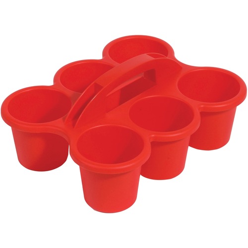 Deflecto Antimicrobial Kids 6 Cup Caddy - 6 Compartment(s) - 5.3" Height x 12.1" Width x 9.6" Depth - Lightweight, Portable, Antimicrobial, Easy to Clean, Handle, Stackable, Mildew Resistant - Plastic, Polypropylene