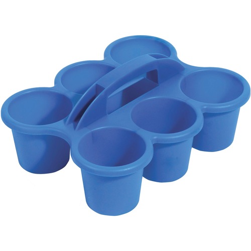 Deflecto Antimicrobial Kids 6 Cup Caddy - 6 Compartment(s) - 5.3" Height x 12.1" Width x 9.6" Depth - Lightweight, Portable, Antimicrobial, Easy to Clean, Handle, Stackable, Mildew Resistant - Plastic, Polypropylene