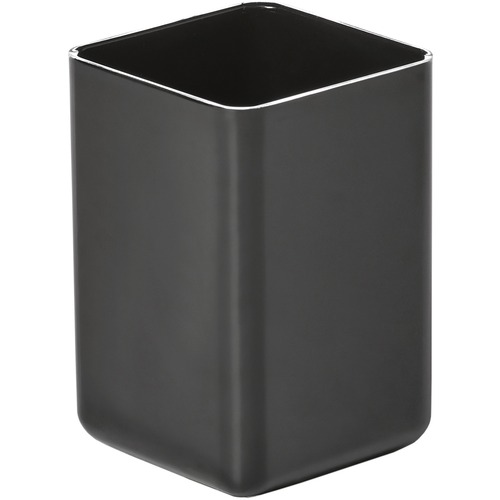 Deflecto Antimicrobial Pencil Cup Black - 3.57" (90.68 mm) Height x 2.05" (52.07 mm) Width x 2.05" (52.07 mm) Depth - Polystyrene - Black - 1 Each