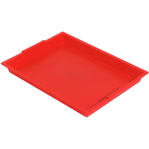 Deflecto Antimicrobial Finger Paint Tray - Painting - 1.83"Height x 16.04"Width x 12.07"Depth - Red - Polypropylene, Plastic