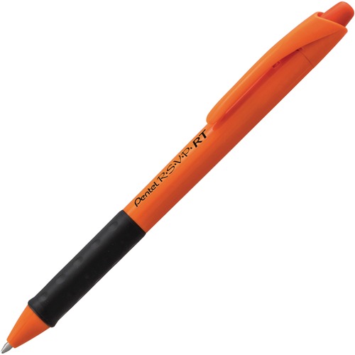 Pentel R.S.V.P. Retractable Pens Bold Point Orange Barrel - Bold Pen Point - Refillable - Retractable - Black Oil Based Ink - Orange Barrel