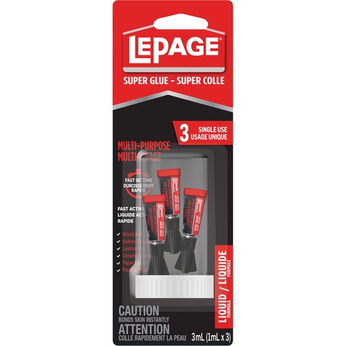 LePage Mini Trio Super Glue 1 ml 3/pkg - 1 mL - 3 / Pack - Super Glues - LEP1837608