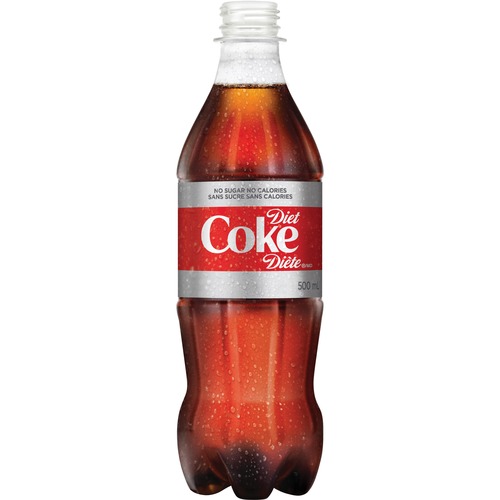 Diet Coke Soft Drink - Ready-to-Drink Diet - 500 mL - 24 / Case / Bottle