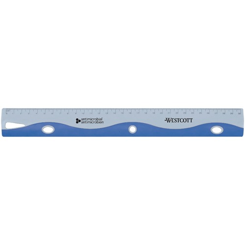 Westcott Ruler - 12" Length - Imperial Measuring System - Blue, Gray