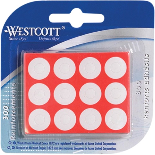 Westcott Hole Reinforcement Label - White - 300 / Pack
