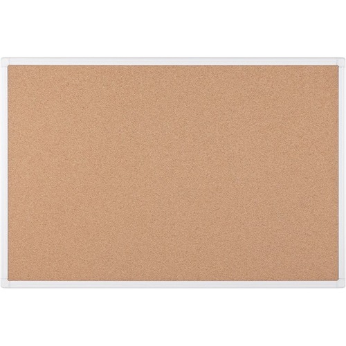 MasterVision Anti-Microbial Cork Board 24" x 36" - 24" (609.60 mm) Height x 36" (914.40 mm) Width - Cork Surface - Corner, Resilient, Antimicrobial - White Aluminum Frame
